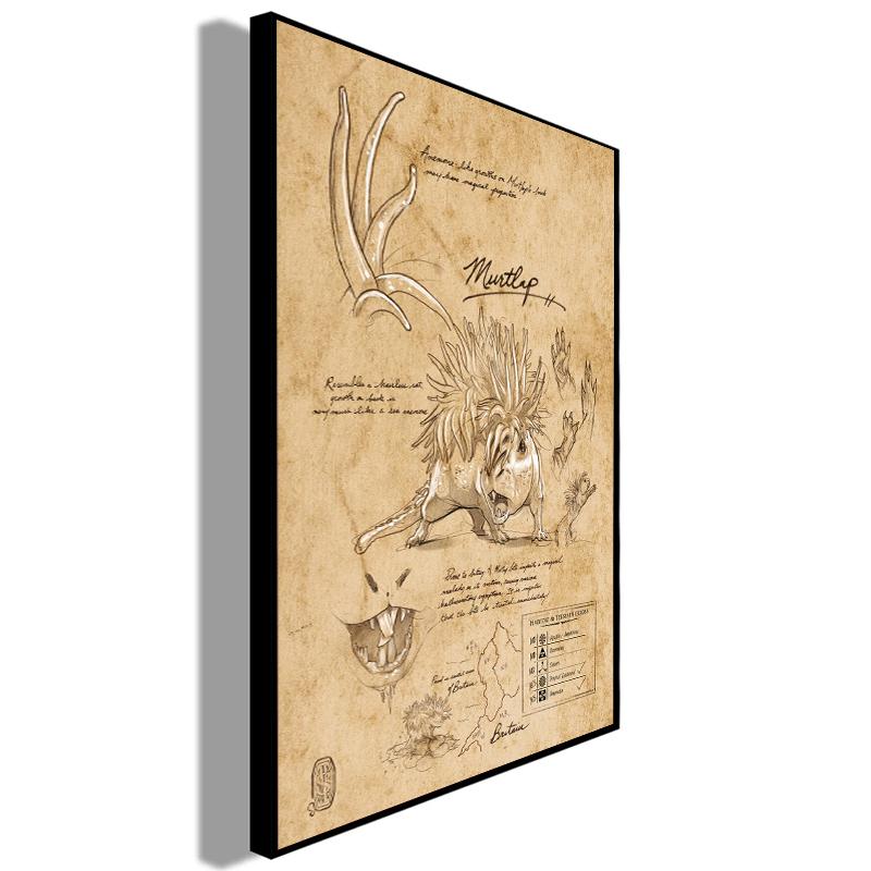 Винтажный эскиз монстра полевые заметки плакаты с совой динозавр Магия Волшебный мир животные холст картины настенная художественная роспись домашний декор