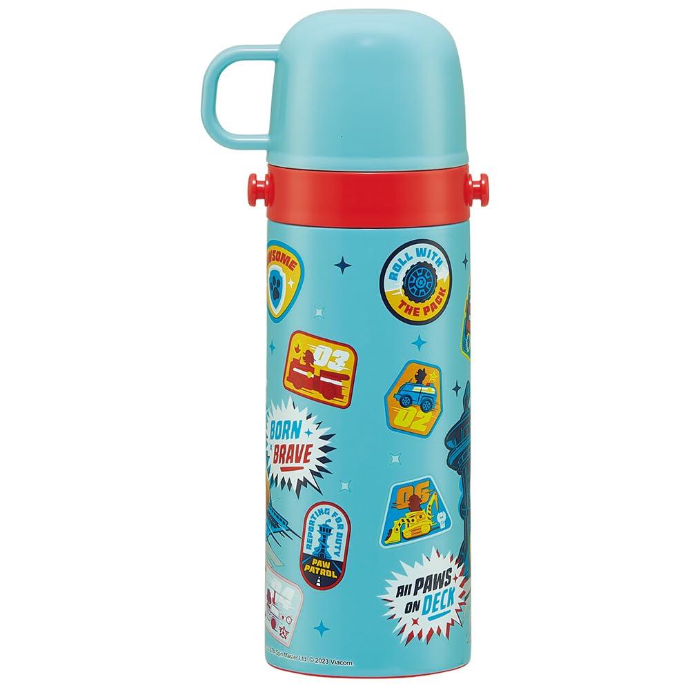 Skater Lightweight Stainless Steel Water Paw Patrol 24 for Includes Cup for Direct Stainless Kid-Friendly 2-Way Bottle, 430ml, Design, Kids, Drinking,