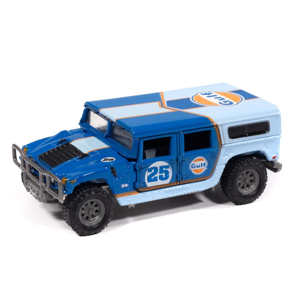 JOHNNY LIGHTNING 1/64 STREET FREAKS 2006 Hummer H1 - Gulf (Темно-синий/Светло-синий) JLSP415B