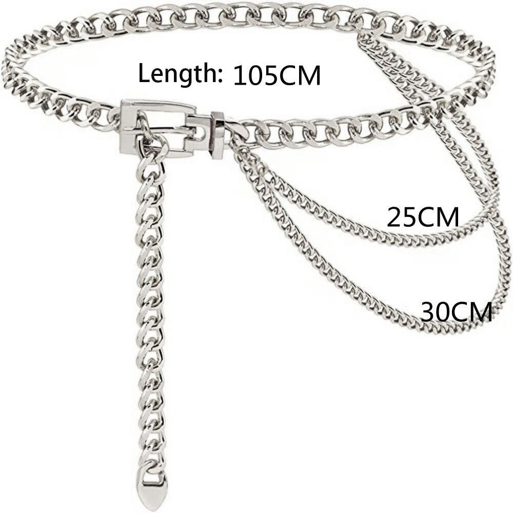 Multilayer Metal Chain Punk Dress Ladies Waist Chain Belt High Quality Waist Chain