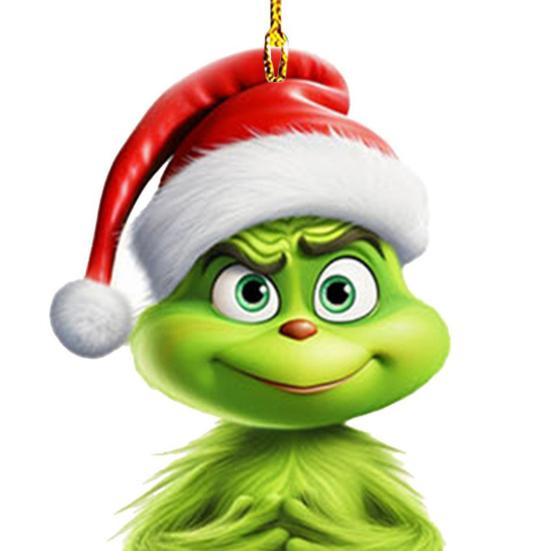 10 шт. Рождественские елочные украшения акриловые милые зеленые эльфы кукольные подвески праздничные подвесные украшения для окна автомобиля стены