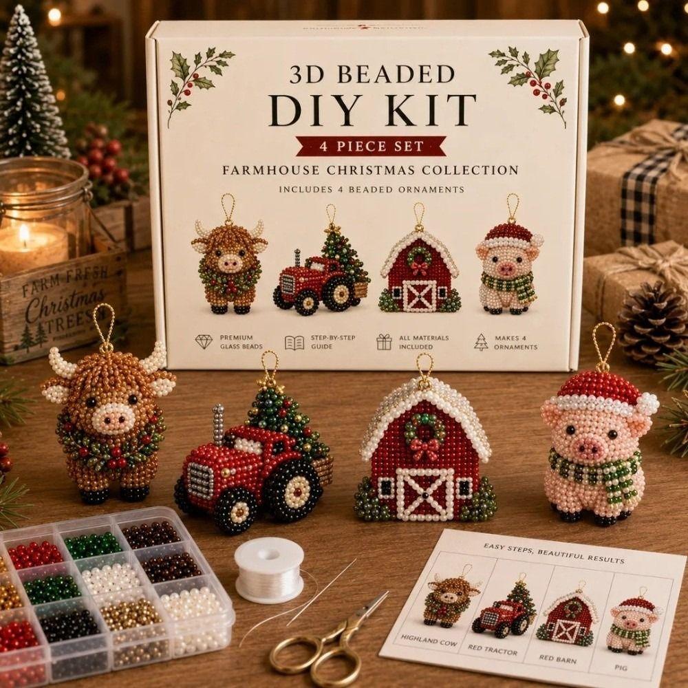Christmas Theme Beaded Art Set Creative Beadwork Jewelry Making Supply Christmas Gift