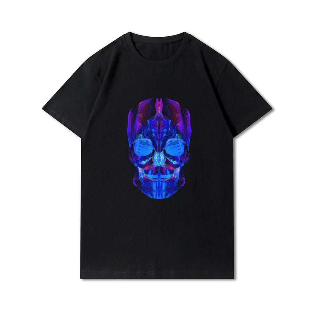 Plus Size 30 Patterns Cotton Harajuku Men T-Shirt Skull Print Tees Round Neck T Shirt Casual Tops