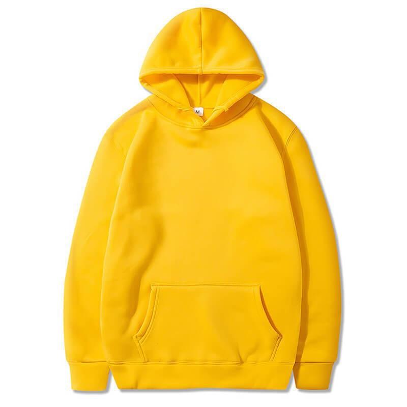 220g Solid Color Fleece-Lined Hooded Sweatshirt Unisex Loose Fit Casual Pullover Fall