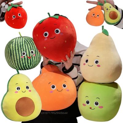 Нетоксичная 10-30 см Мультяшная Круглая Фруктовая Плюшевая Кукла Брелок Авокадо Арбуз Апельсин Яблоко Груша Клубника Плюшевая Игрушка Домашний Декор Подарок Для Ребенка
