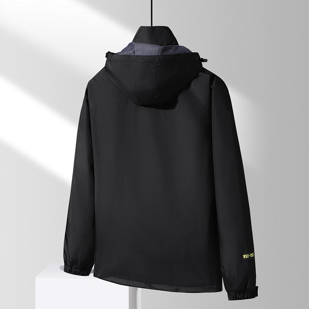 Мужская водонепроницаемая ветровка - Весна/Осень, Дышащая, Большого размера, С капюшоном, Для повседневной носки, кемпинга и альпинизма