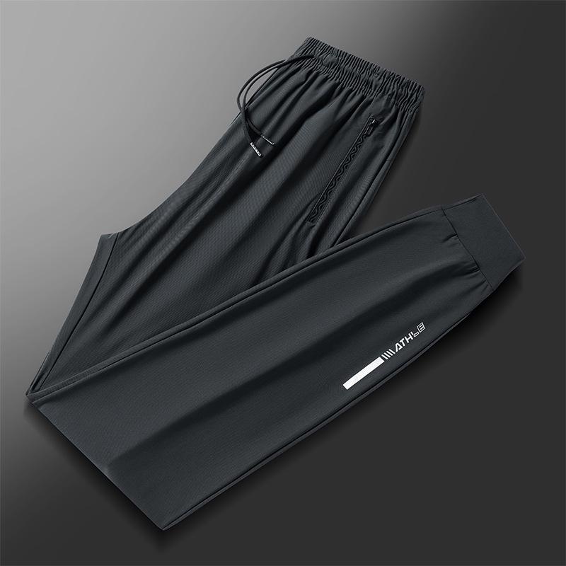Мужские летние повседневные брюки Ice Silk из дышащей эластичной ткани, быстросохнущие