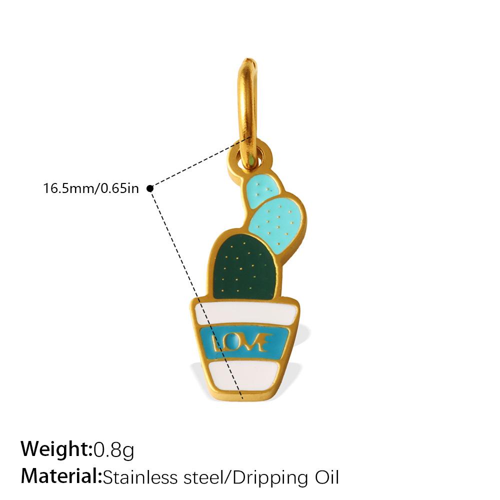 European and American Dripping Oil Small Fresh Plant Series Pendant Cactus Flower Bee DIY Versatile Jewelry Accessories 2026