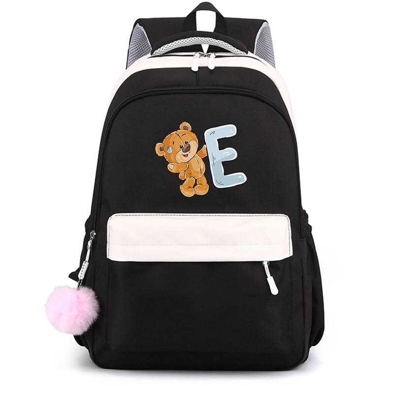 Школьный рюкзак Little Bear с 26 английскими буквами, школьная сумка Kawaii, школьная сумка с героями мультфильмов, рюкзак Mochilas, подростковый рюкзак для девочки, подарок