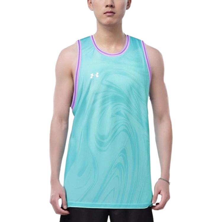 Under Armour Баскетбольная майка мужская светло-зеленая/розово-фиолетовый край 25500128-361