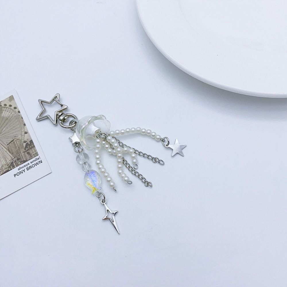 Металлический ремешок для телефона с подвеской в виде медузы, симпатичный ремешок для мобильного телефона, новый брелок со звездой