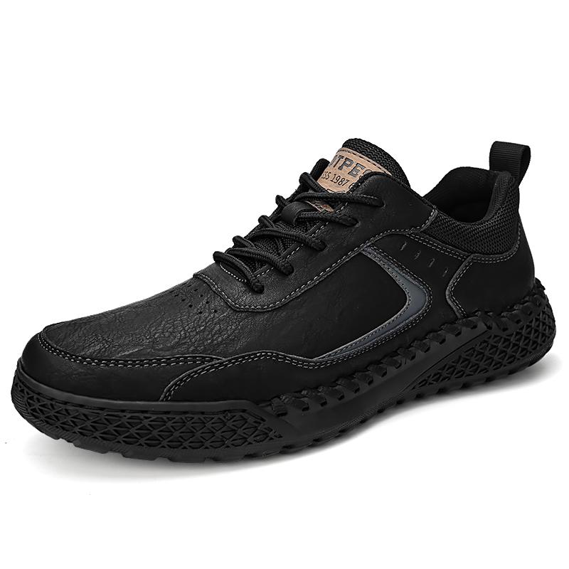 Fashion Stylish Mens Casual Leather Sneakers Classic Men's Masculino Leisure Walk Trainers Lace-Up Men Outdoor Handmade Treking Footwear