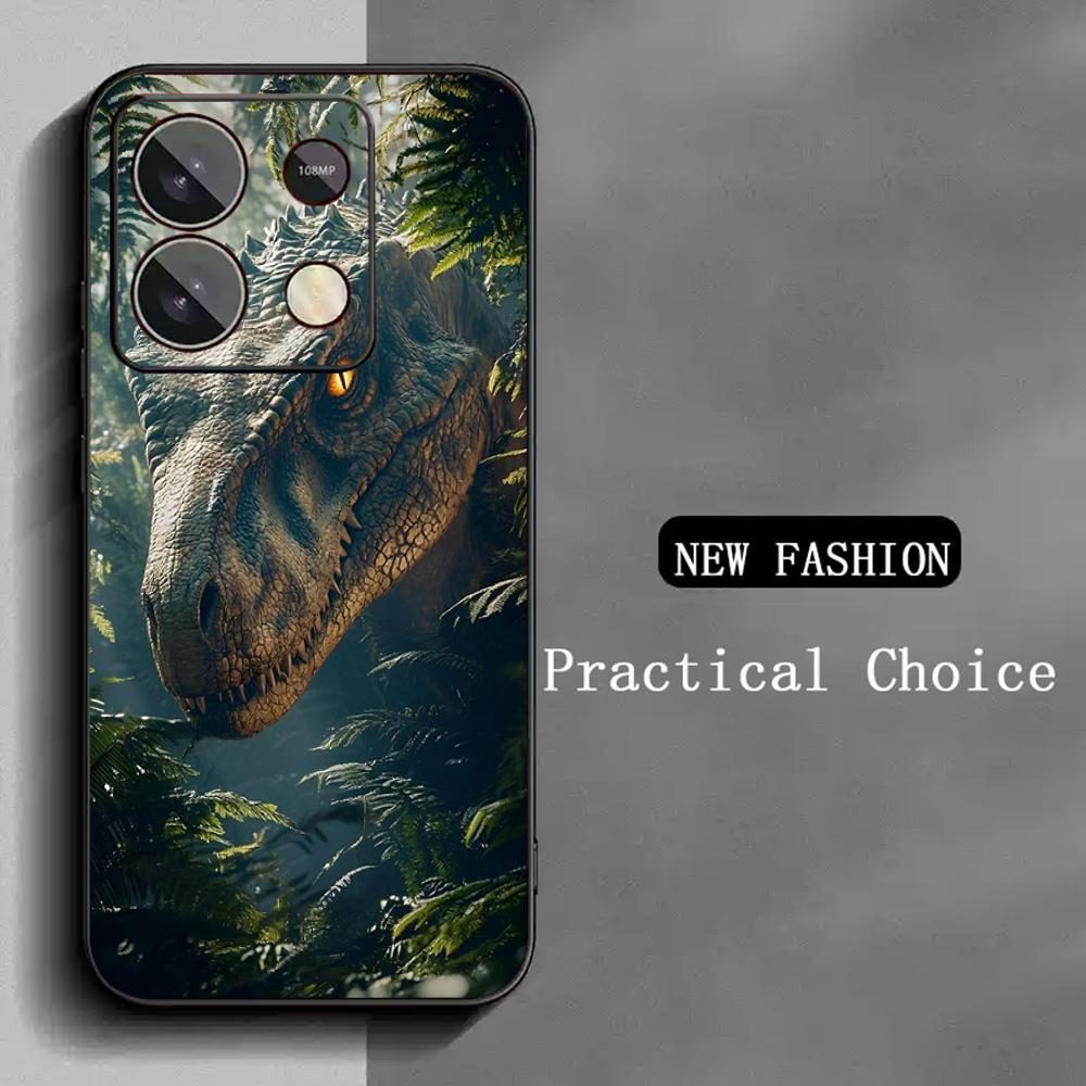 Dinosaur fashion cool pattern design Phone Case For Redmi Note 14 13 12 11 Pro Plus S 5G 14C A3 Soft Black Phone Cover