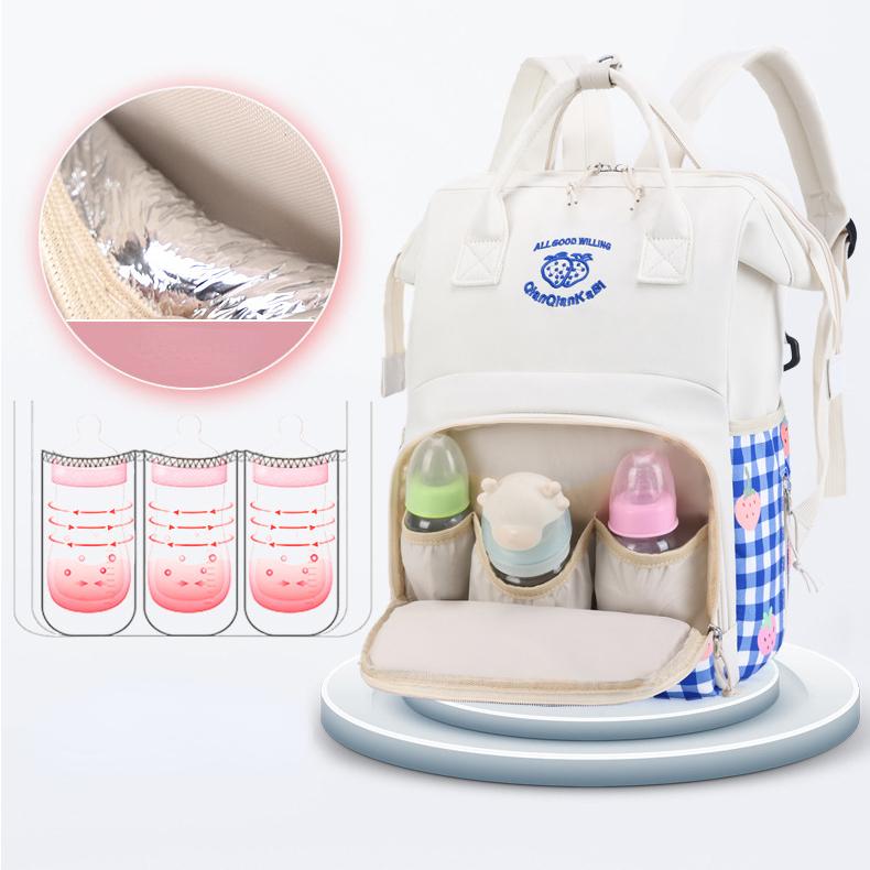 Модная сумка для мамы с клубничным принтом, большая вместительная сумка для хранения детских вещей, легкий многофункциональный рюкзак