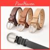 Womens Simple Designer Leather Belt With Polished Alloy Buckle For Casual And Formal Looks