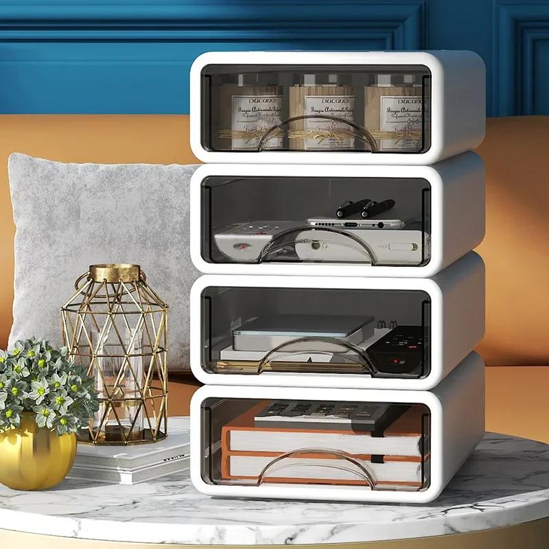 Пластиковая коробка, настольный органайзер, ящик для хранения косметики, штабелируемый контейнер для ювелирных изделий, большая маска, офисное хранение лекарств, пылезащитный