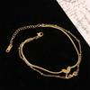 Titanium Steel Female Gift Beach Fashion Jewelry Love Anklet Snake Chain Foot Accessories