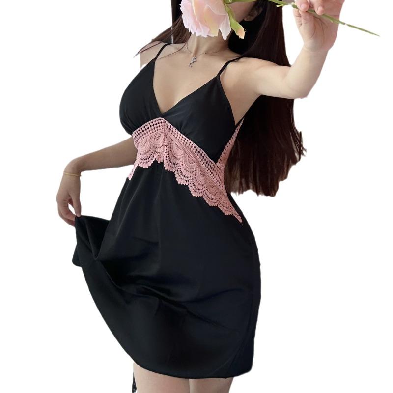 Sexy Underwear, Sexy Pure Desire Satin Ice Silk Backless Plus Chest Pad, Small Loan Simple Loungewear