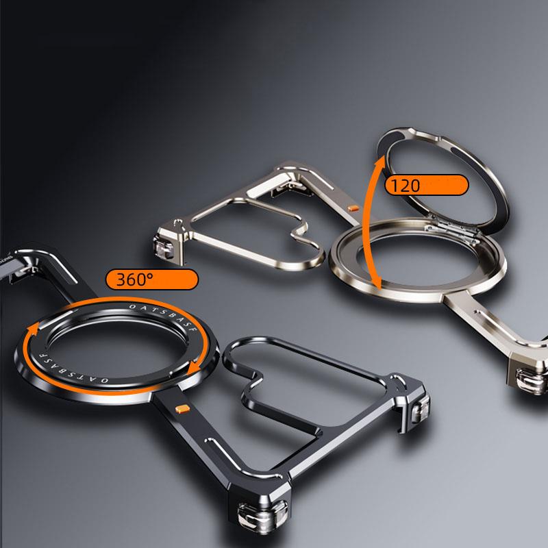 Магнитный чехол из алюминиевого сплава без оправы для Samsung S25 Ultra S24 Plus с вращающейся на 360 ° металлической подставкой для Magsafe Buffer Hard Cover