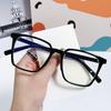 Retro Square Black Frame Glasses Frame Can Be Equipped With Myopia Men'S And Women'S Tr90 Anti-Blue Flat Mirror Tide