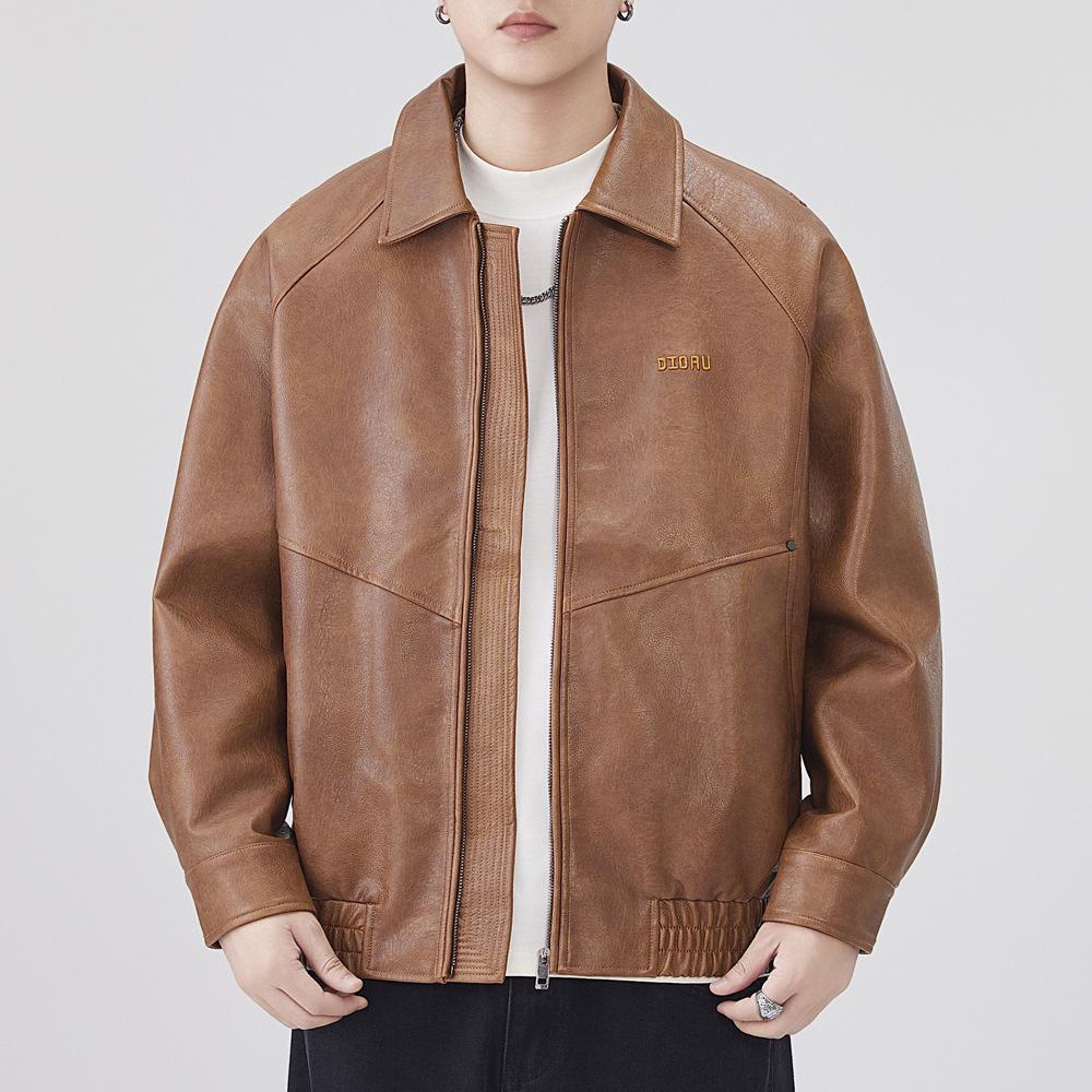 Мужская кожаная куртка Melanoid: Модный пилотский стиль на мотоцикле Осень/Зима 2025