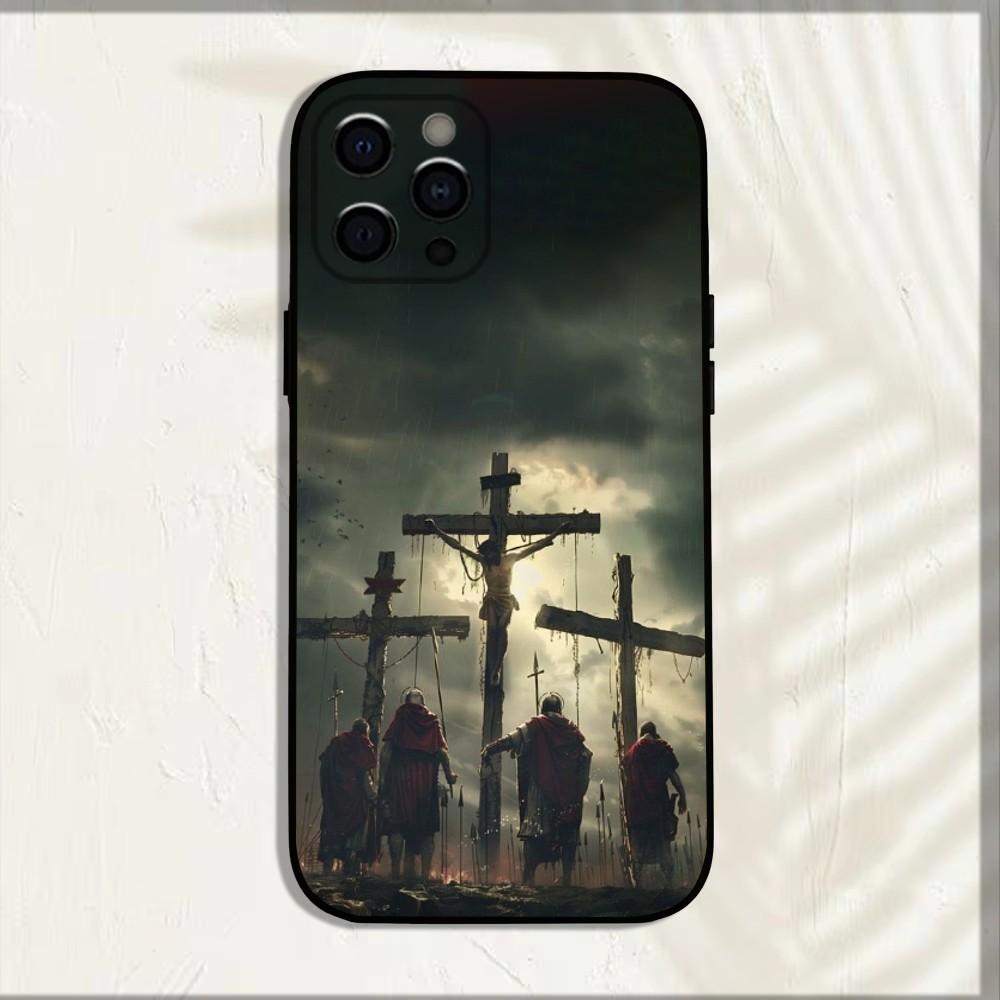 Библия Иисус Христианский Крест Чехол для Телефона Для iPhone 15,14,13,12,11,Pro,X,XS,Max,XR,Plus,Mini Мягкий Черный Чехол