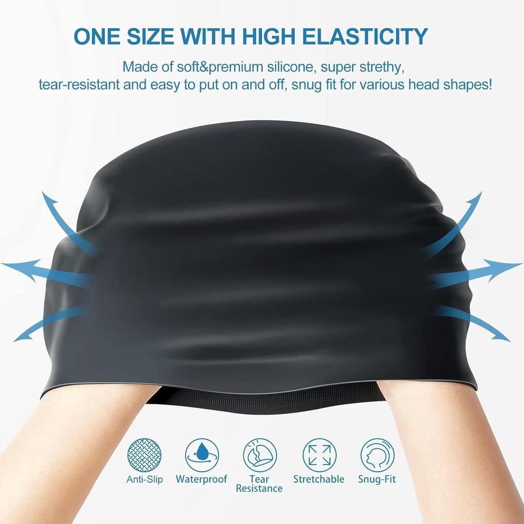Customize Logo Colorful Lower MOQ Underwater Sports Swim Caps Silicone Ear Swimming Cap
