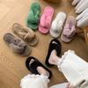 Fashion 2025 New Women’s Fur Slippers Indoor Furry Fuzzy Open Toe Shoes Home Cozy Warm Slides Double Straps Slipper Soft Sole Non Slip