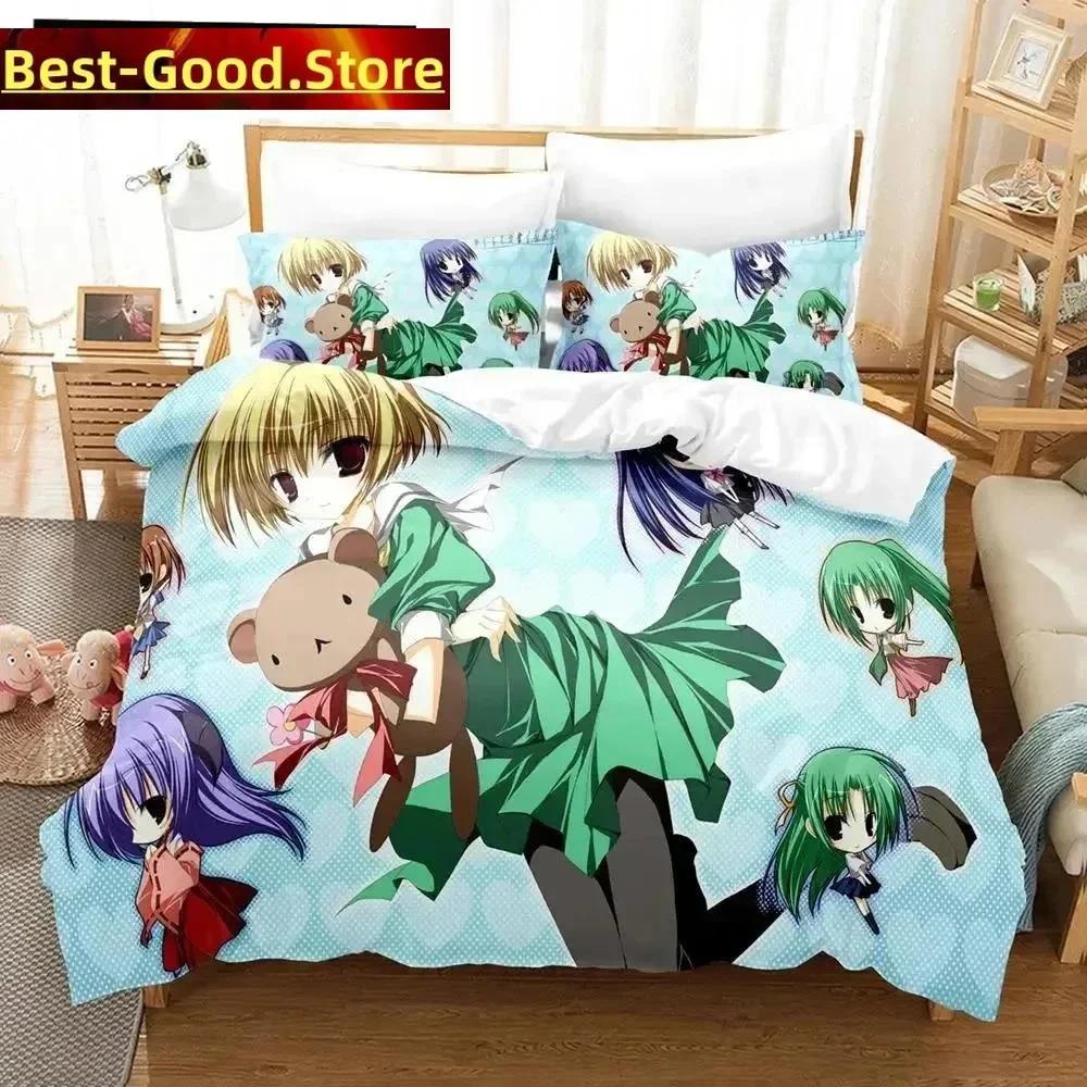 3D Аниме Higurashi When They Cry Комплект постельного белья с принтом Комплект постельного белья с наволочкой Мягкое покрывало для кровати Односпальное Двуспальное Queen Super King-Size Размеры