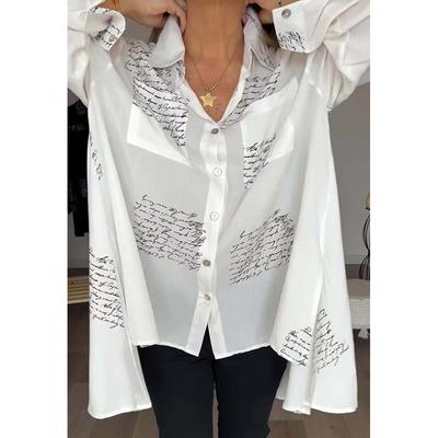Модные свободные сексуальные повседневные рубашки больших размеров с принтом для женщин, весна и лето, новые нестандартные блузки с длинным рукавом, женские топы на пуговицах 26627
