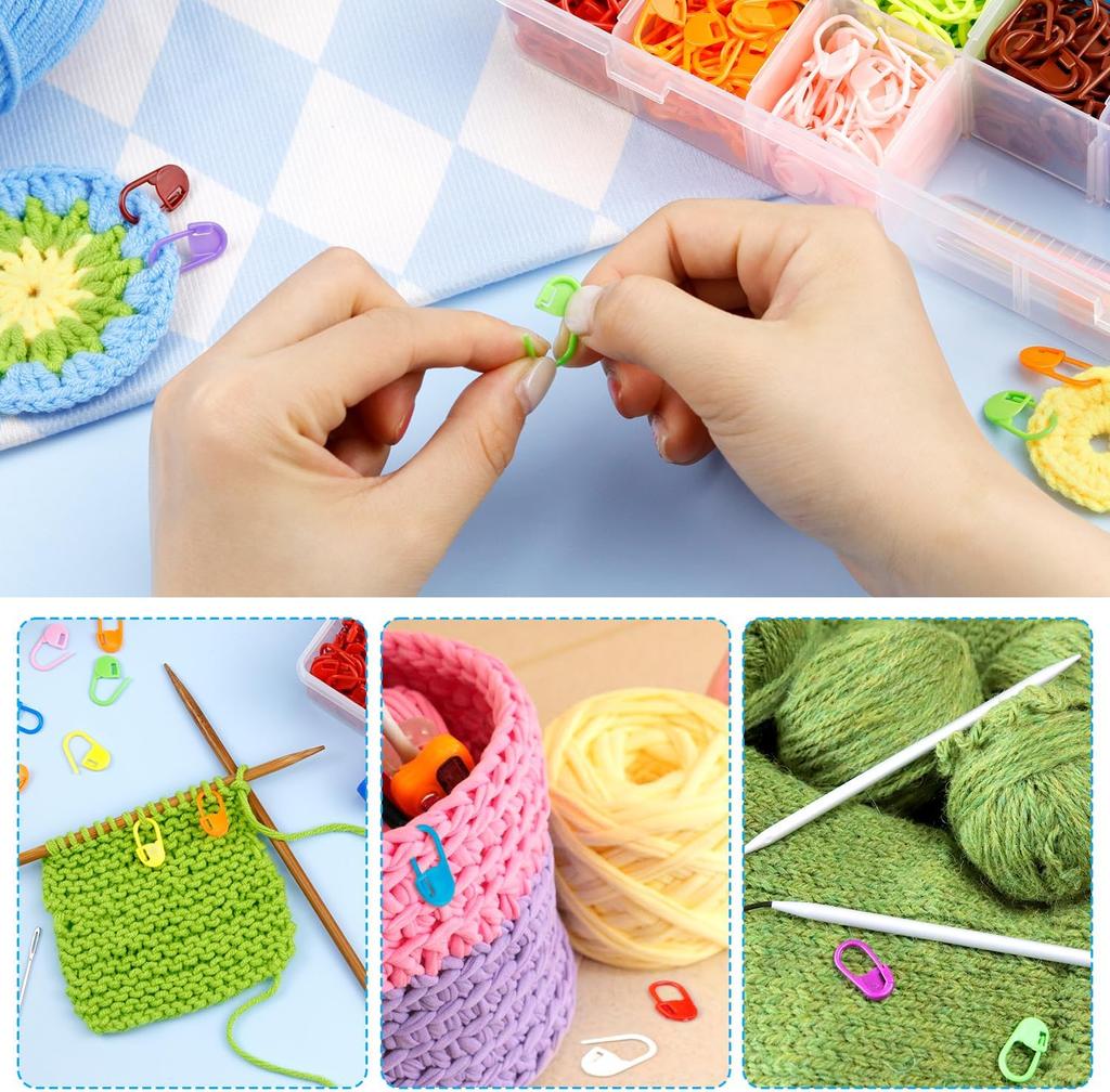 10pcs Plastic Resin Small Clip Locking Stitch Markers Crochet Latch Knitting Tools Needle Clip Hook Sewing Tool Mixed Color