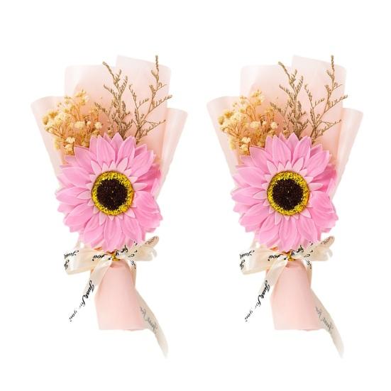 2 шт. Мини-букет подсолнухов Ароматные искусственные мыльные цветы Подарки на День рождения День святого Валентина