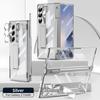 For Samsung Galaxy Z Fold6 7 Phone Case Spring Hinge Pen Slot Holder With Pen Electroplating Transparent Shell Film ZFold6 Cover