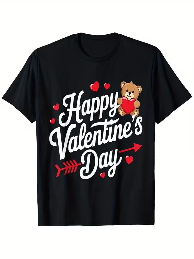 Happy Valentines Day Shirts Women Teddy Bear Cute Valentine T-Shirt, Suitable fo