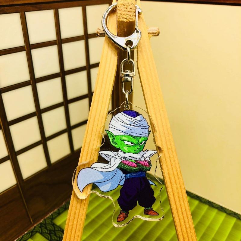 Anime  Z Keychain Acrylic Pendant, Son Goku Trunks Buu Piccolo Key Ring, Cartoon Cosplay Bag Purse Accessories Gift