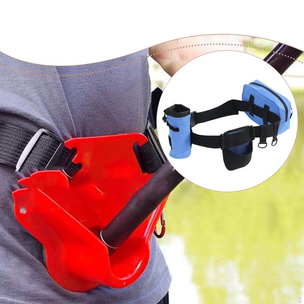 Adjustable Fishing Waist Belt Multifunctional for Tackle Storage Accessories Sturdy with Rod Holder