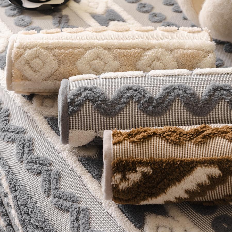 1 шт. Богемный стиль, коврик для дивана, нескользящий дизайн, цельный, легко устанавливается, можно стирать в машине,