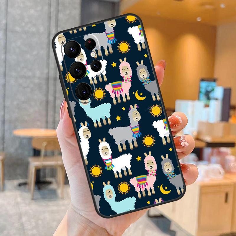 Милый чехол для телефона с ламой для Samsung Galaxy S25 S24 S23 S21 S20 S22 Ultra S9 S10 Plus S25 FE Задняя крышка