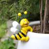 2 шт., украшение для кашпо в виде пчелы, подвесная скульптура пчелы, мультяшная фигурка пчелы из смолы для горшечных растений, декор для края цветочного горшка