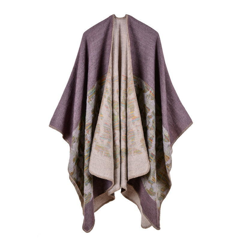 Women's New Rhombus-shaped Color Bar Shawl, High-end Women's Double-sided Wear, and Travel Capes Are On Sale.