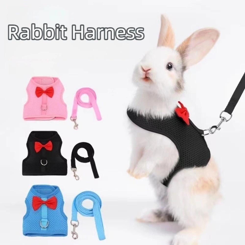Polyester Rabbit Harness Vest Breathable Pet Walking Leash New Bunny Harness Leash Small Pets Use