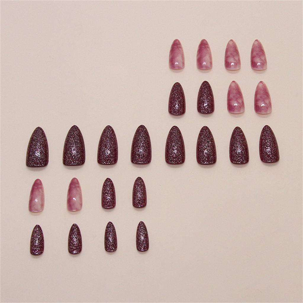 Press On Nail Almond Shaped Fake Nail Glossy Stick On Nail Natural Full Cover False Nail Acrylic Glues On Nail for Women