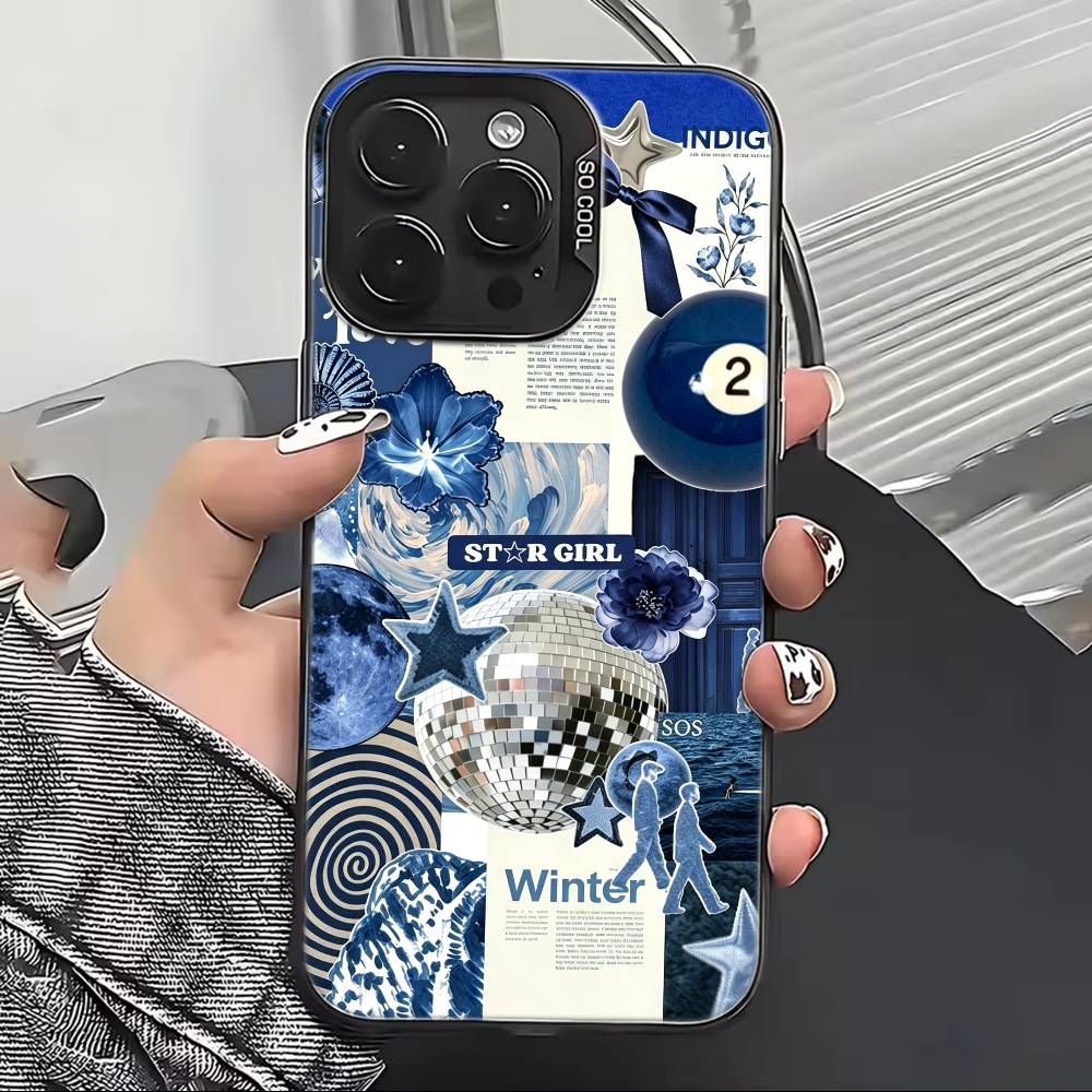 C-Cool Синий O-Океан Ретро Чехол для Телефона Для iPhone 17,16,15,14,13,12,11 Plus,Pro Max,XS,Красочный Серебристый Чехол для Телефона Funda Cover