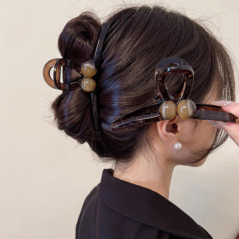 Большая круглая акриловая заколка-шпилька для волос Maillard - универсальная заколка-акула для повседневного использования