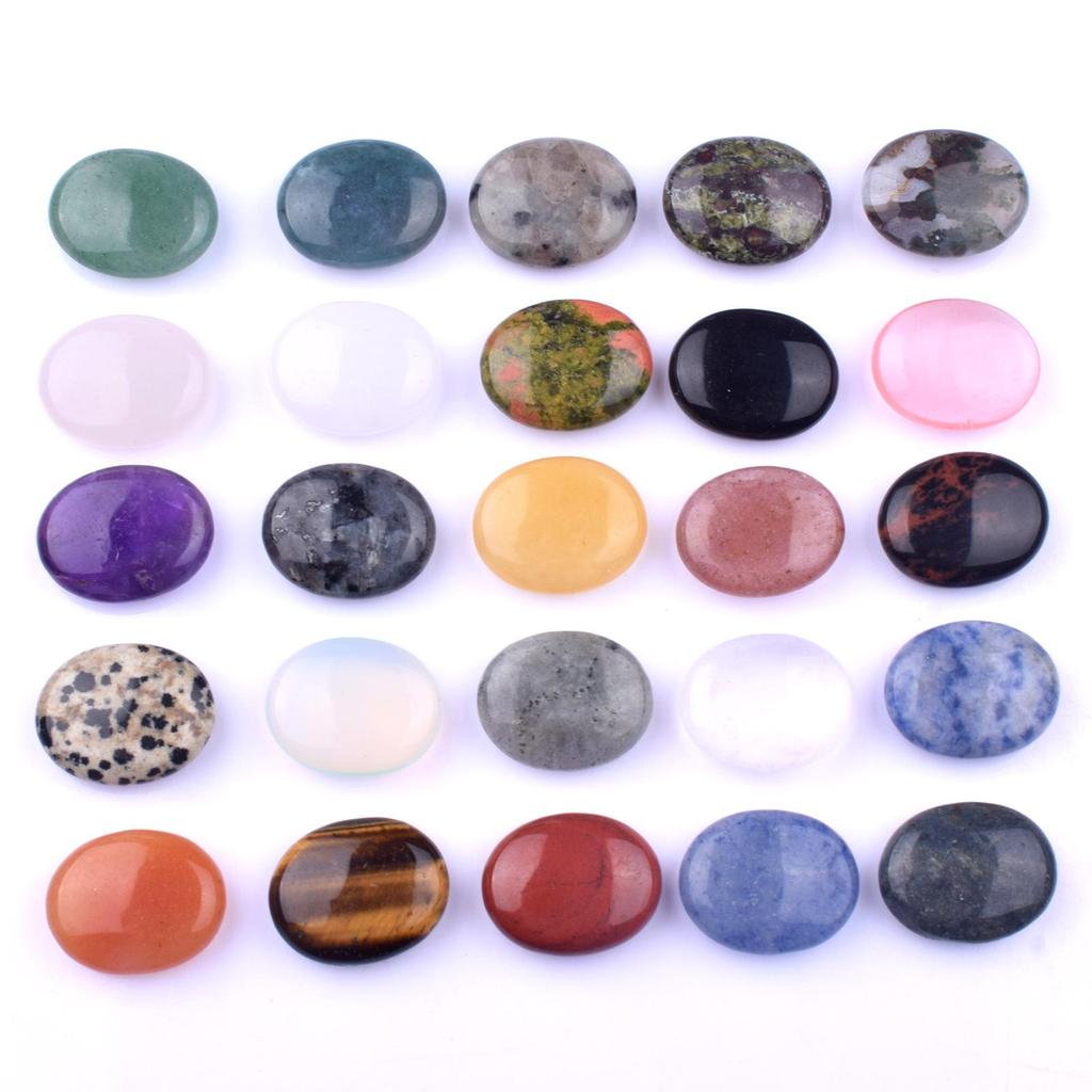 Натуральный кристаллический тальковый камень 20 мм, овальный массажный камень – набор из шести штук