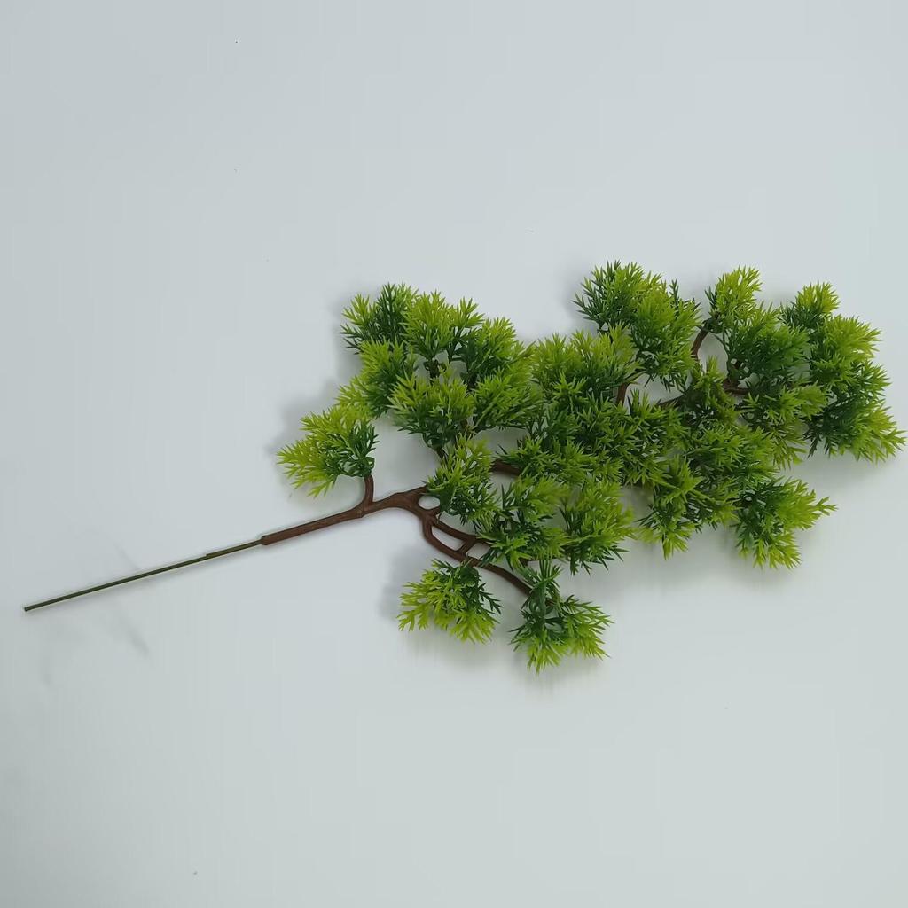 Artificial Pine Needle Branches and Cypress Tree - Green Potted Landscape Decor