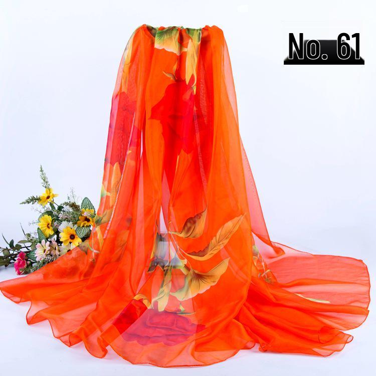 Women's Chiffon Scarf - Lightweight, Printed Sun Protection for Spring, Summer, Fall - Versatile Beach Shawl