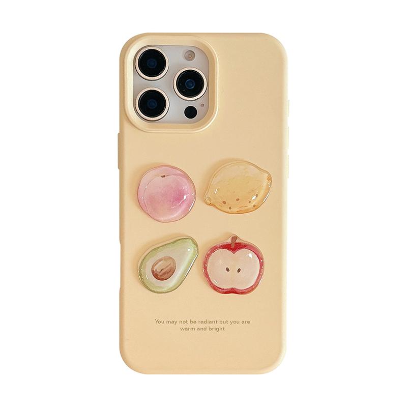 Cute Lovely 3D Fruit Soft TPU Phone Case For iPhone 12 13 14 15 16 Pro Max 16 Plus Shockproof Silicone Back Cover Shell