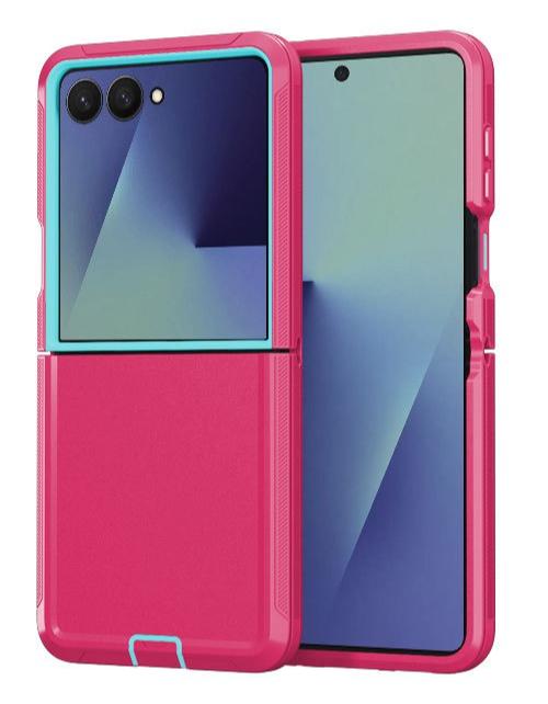Чехол-броня Defender Series 3-в-1 с зажимом на ремень для Samsung Galaxy Z Flip 7 Ott-Box Оригинальный пылезащитный жесткий чехол военного уровня