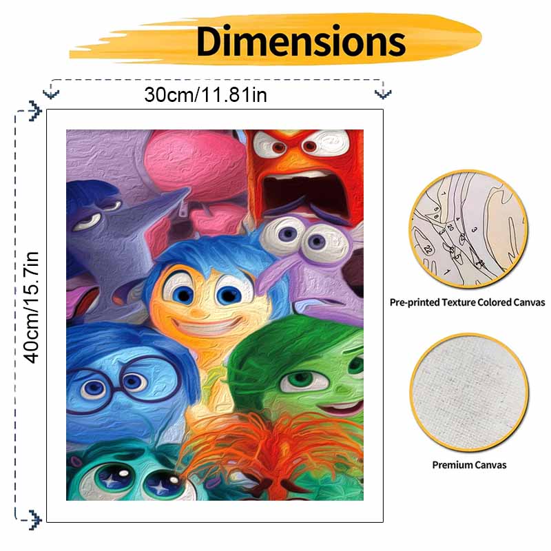 Disney Inside Out digital oil painting diy handpainted coloring painting home decoration gift wall art character room decor craft